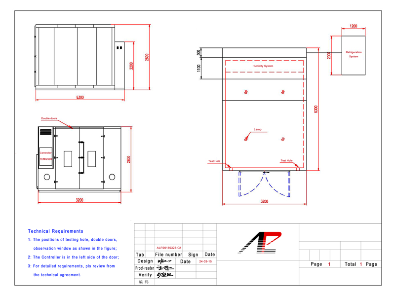 Structure drawing of ALP-WTH375W walk in test chamber (For Quality Report) - 20150324.jpg